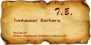 Tonhauser Barbara névjegykártya